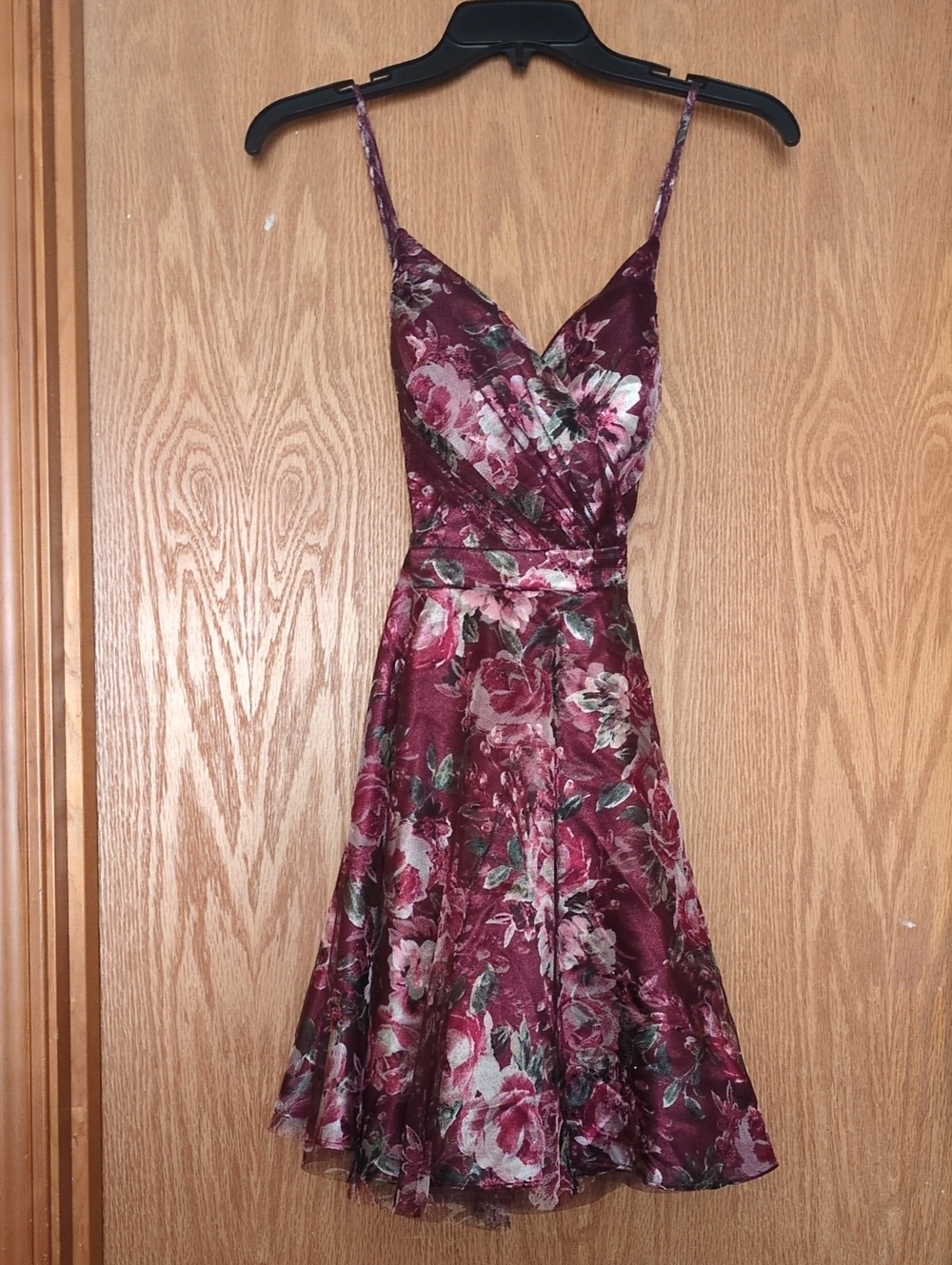 City Studio Burgundy Floral Midi Dress